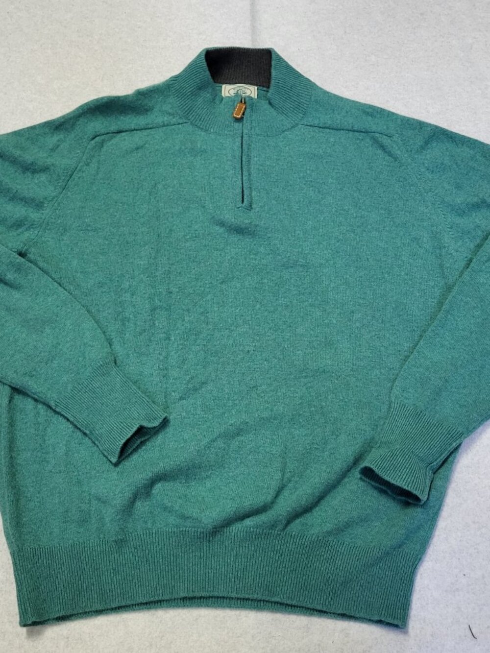 McCulleys Men's Cashmere 1/4 Zip Sweater 2XL Green